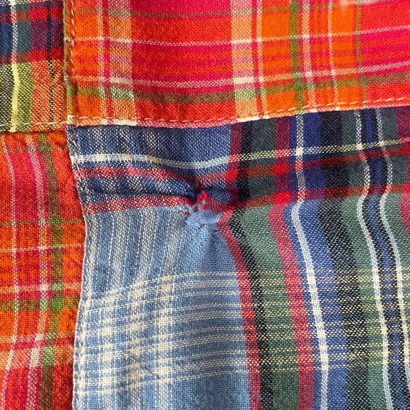 Ralph Lauren Madras Plaid Shirt Classic Fit Patchwork Coastal Summer L - Picture 3 of 10